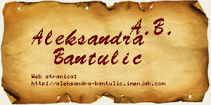 Aleksandra Bantulić vizit kartica